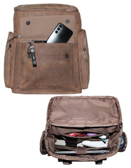 Fino FN-7800 Unisex Full Grain Genuine Leather 15-inch Laptop Backpack