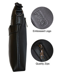 Fino FN20218-3 Unisex Full Grain Genuine Leather Sling/ Satchel Bag