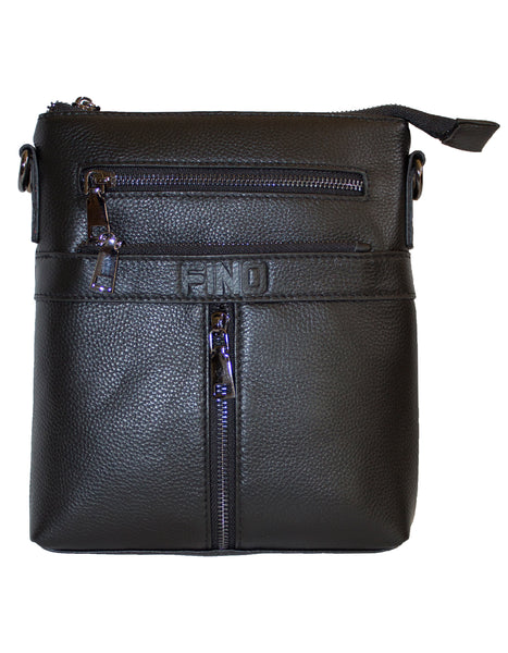 Fino FN20219-3 Unisex Full Grain Genuine Leather Sling/ Satchel Bag