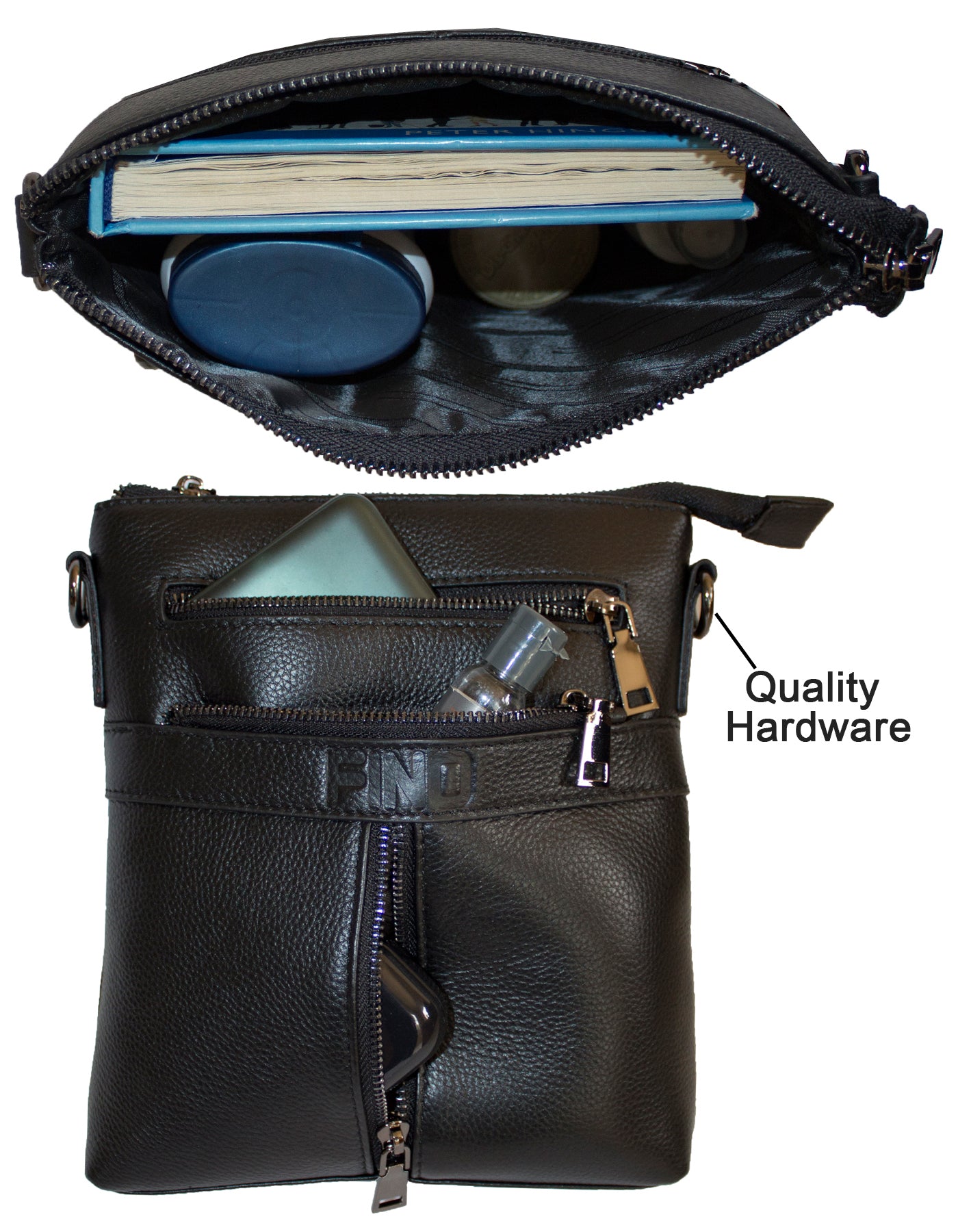 Fino FN20219-3 Unisex Full Grain Genuine Leather Sling/ Satchel Bag