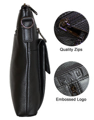 Fino FN20219-3 Unisex Full Grain Genuine Leather Sling/ Satchel Bag