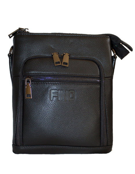 Fino FN8021-2 Unisex Full Grain Genuine Leather Sling/ Crossbody Bag