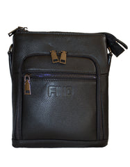 Fino FN8021-2 Unisex Full Grain Genuine Leather Sling/ Crossbody Bag
