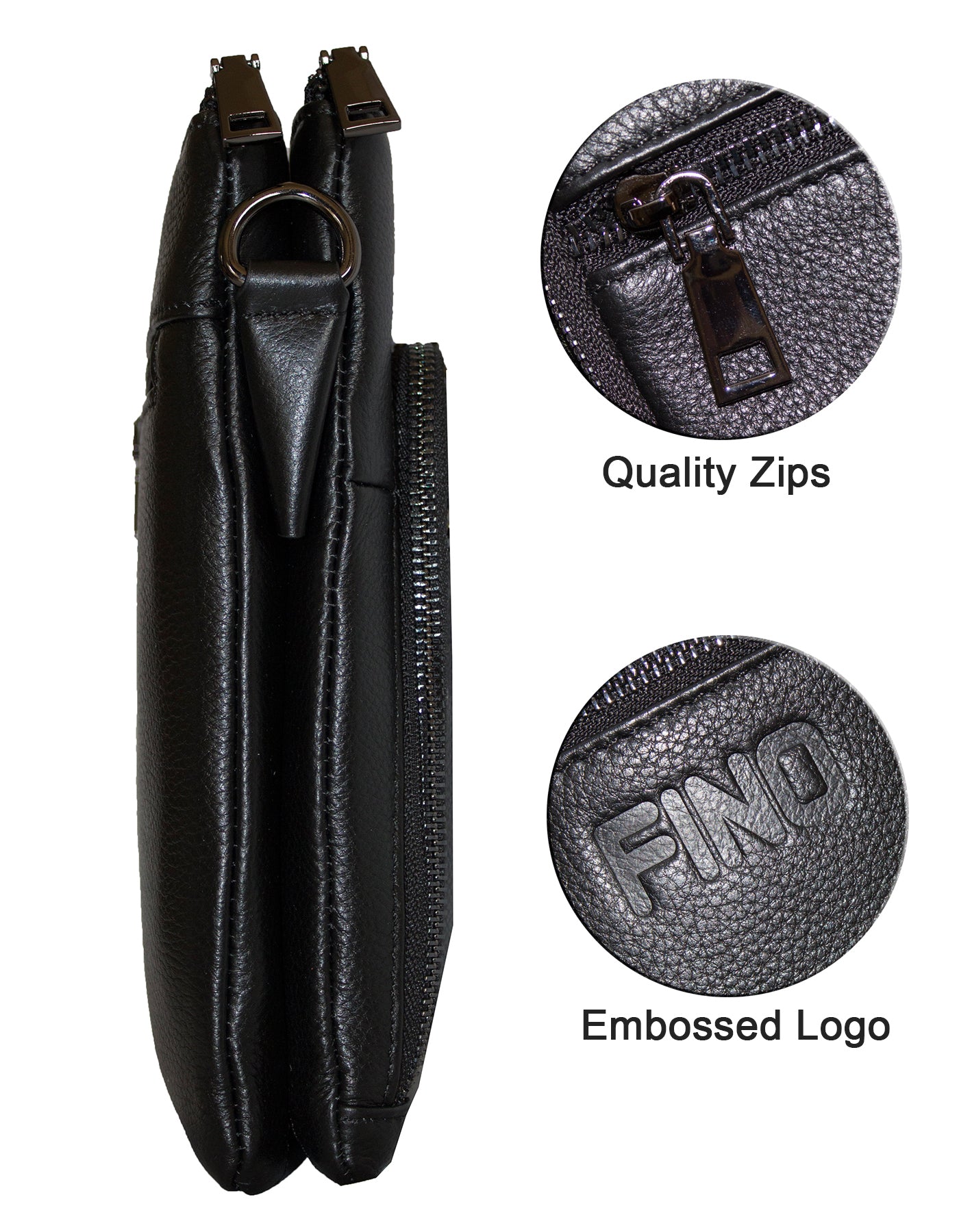 Fino FN8021-2 Unisex Full Grain Genuine Leather Sling/ Crossbody Bag