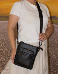 Fino FN8021-2 Unisex Full Grain Genuine Leather Sling/ Crossbody Bag