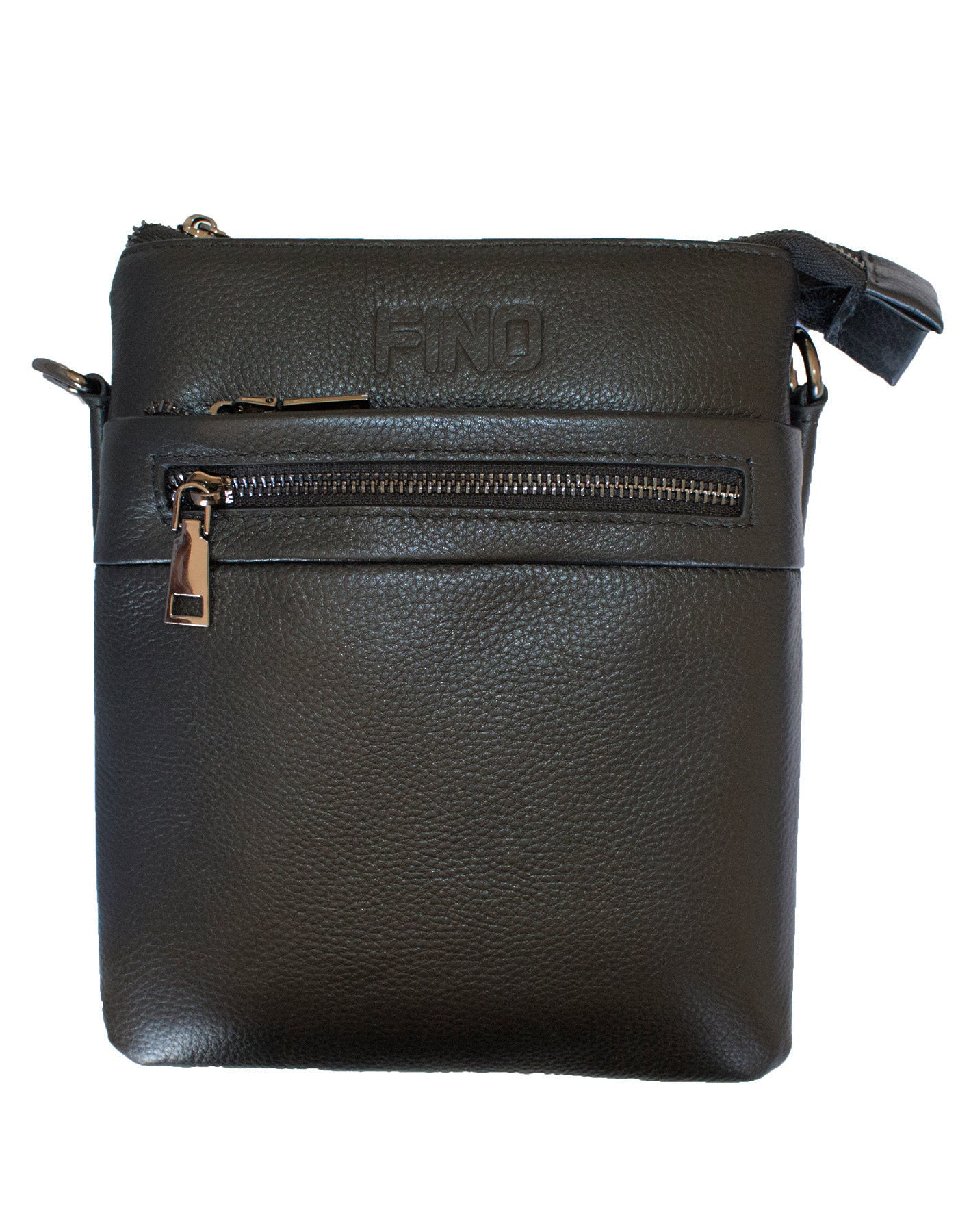 Fino FN8038-2 Unisex Full Grain Genuine Leather Sling/ Satchel Bag