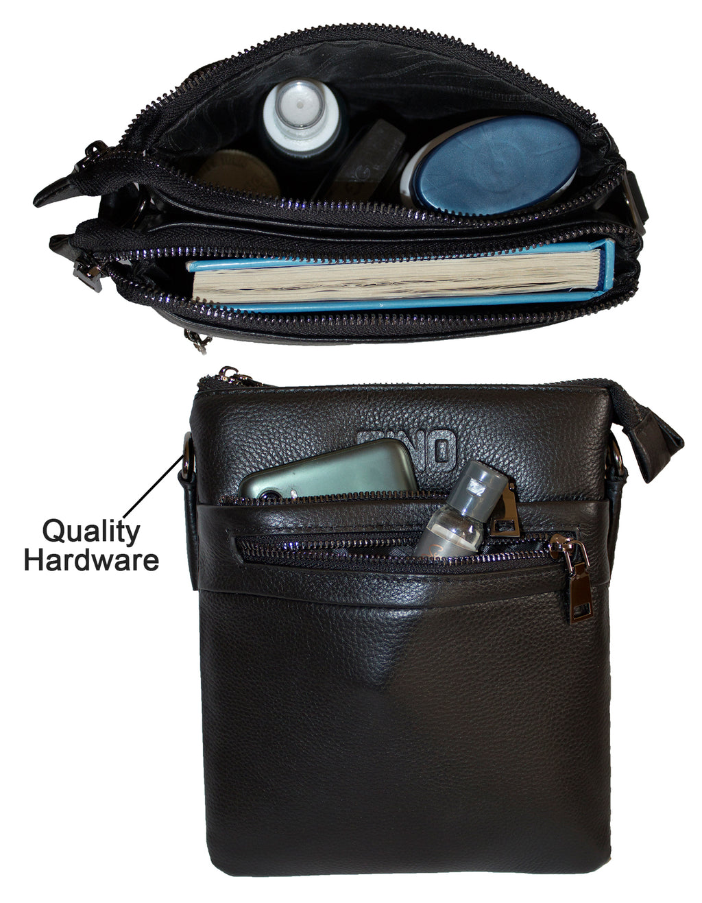 Fino FN8038-2 Unisex Full Grain Genuine Leather Sling/ Satchel Bag