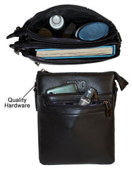 Fino FN8038-2 Unisex Full Grain Genuine Leather Sling/ Satchel Bag
