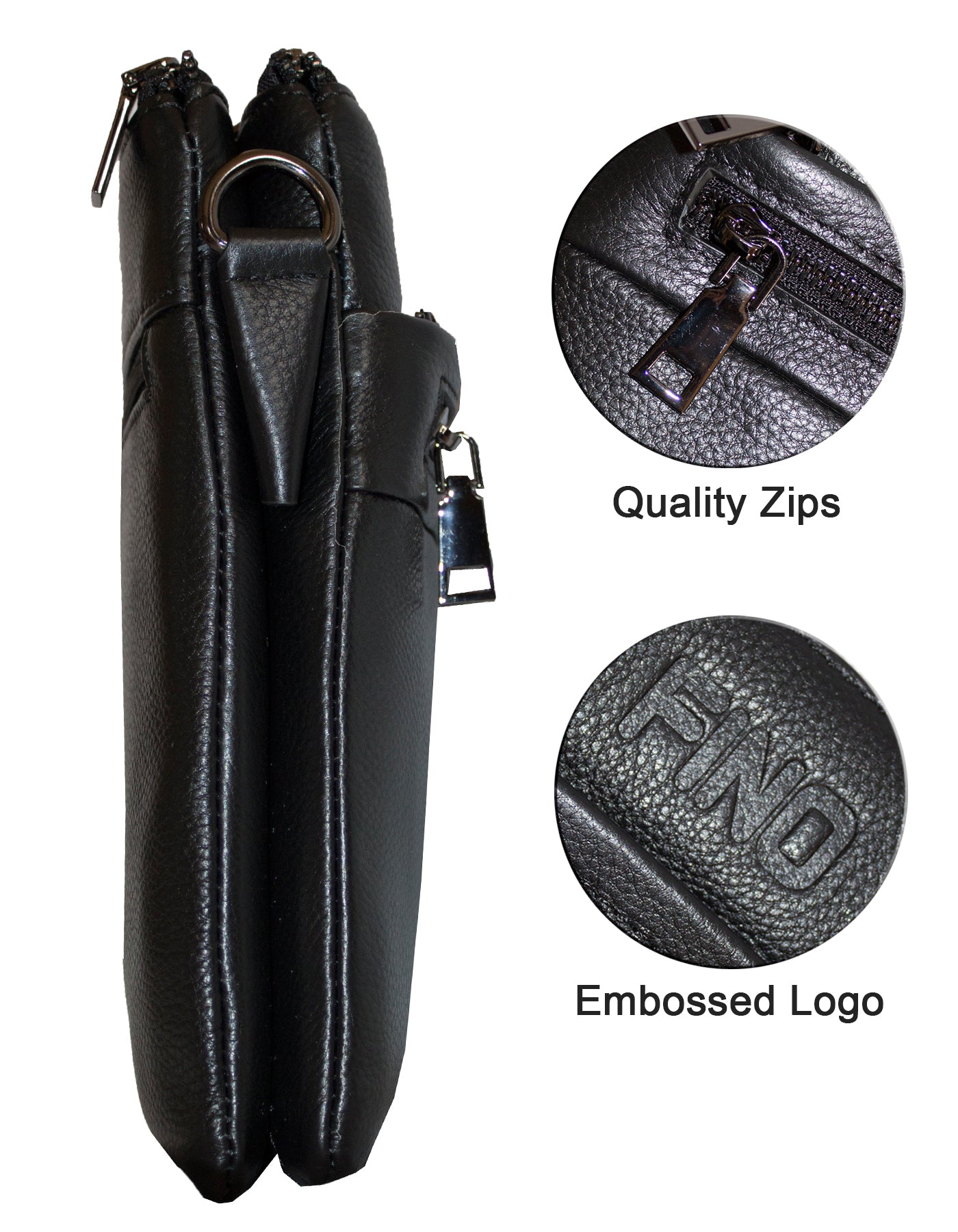 Fino FN8038-2 Unisex Full Grain Genuine Leather Sling/ Satchel Bag