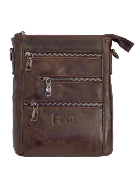 Fino FN8059-2 Unisex Business Genuine Leather Sling/ Satchel Bag
