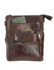 Fino FN8059-2 Unisex Business Genuine Leather Sling/ Satchel Bag