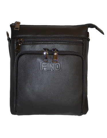 Fino FN8401-2 Unisex Full Grain Genuine Leather Sling/ Satchel Bag