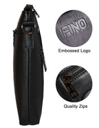 Fino FN8401-2 Unisex Full Grain Genuine Leather Sling/ Satchel Bag