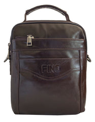 Fino FN8402-2 Unisex Full Grain Genuine Leather Sling/ Satchel Bag