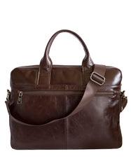 Fino FN8806 Unisex Business Genuine Leather Messenger/ Briefcase - Brown