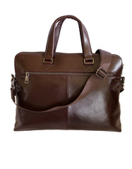 Fino FN8811 Genuine Leather Unisex Business Messenger/ Briefcase - Brown