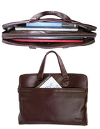 Fino FN8811 Unisex Genuine Leather Unisex Business Messenger/ Briefcase - Brown