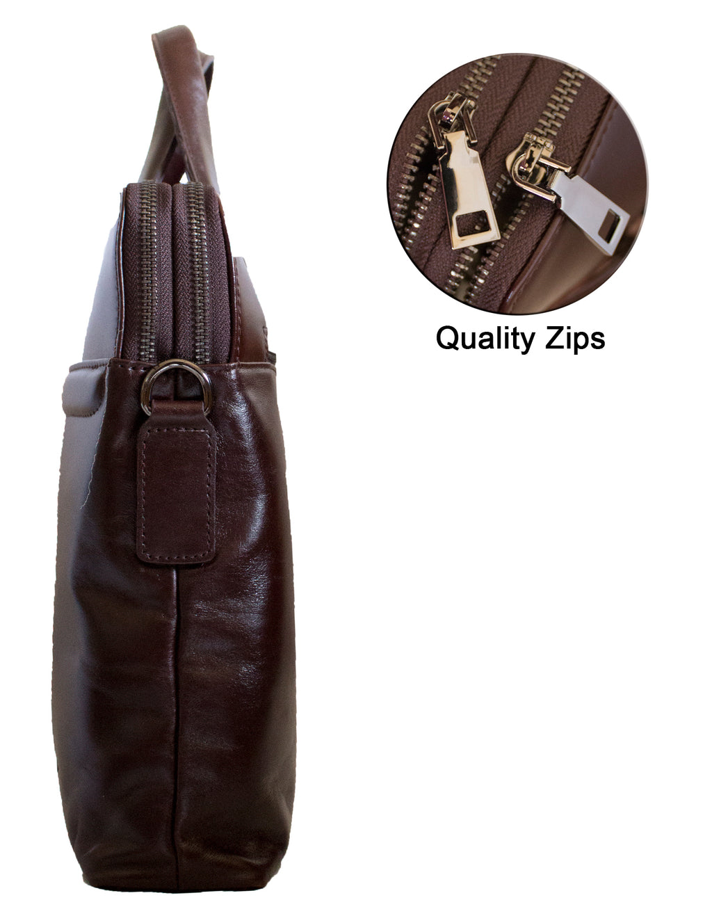Fino FN8811 Unisex Genuine Leather Unisex Business Messenger/ Briefcase - Brown