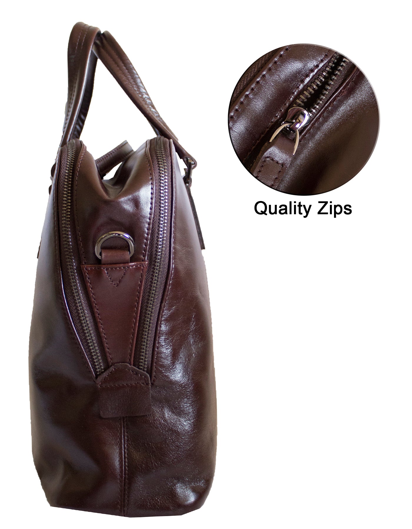 Fino FN8812 Unisex Business Genuine Leather Messenger/ Briefcase - Brown