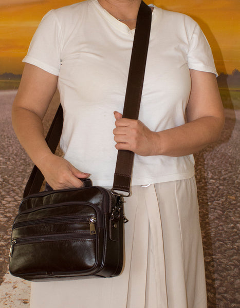 Fino FN8813-3 Unisex Business Genuine Leather Messenger/ Sling Bag