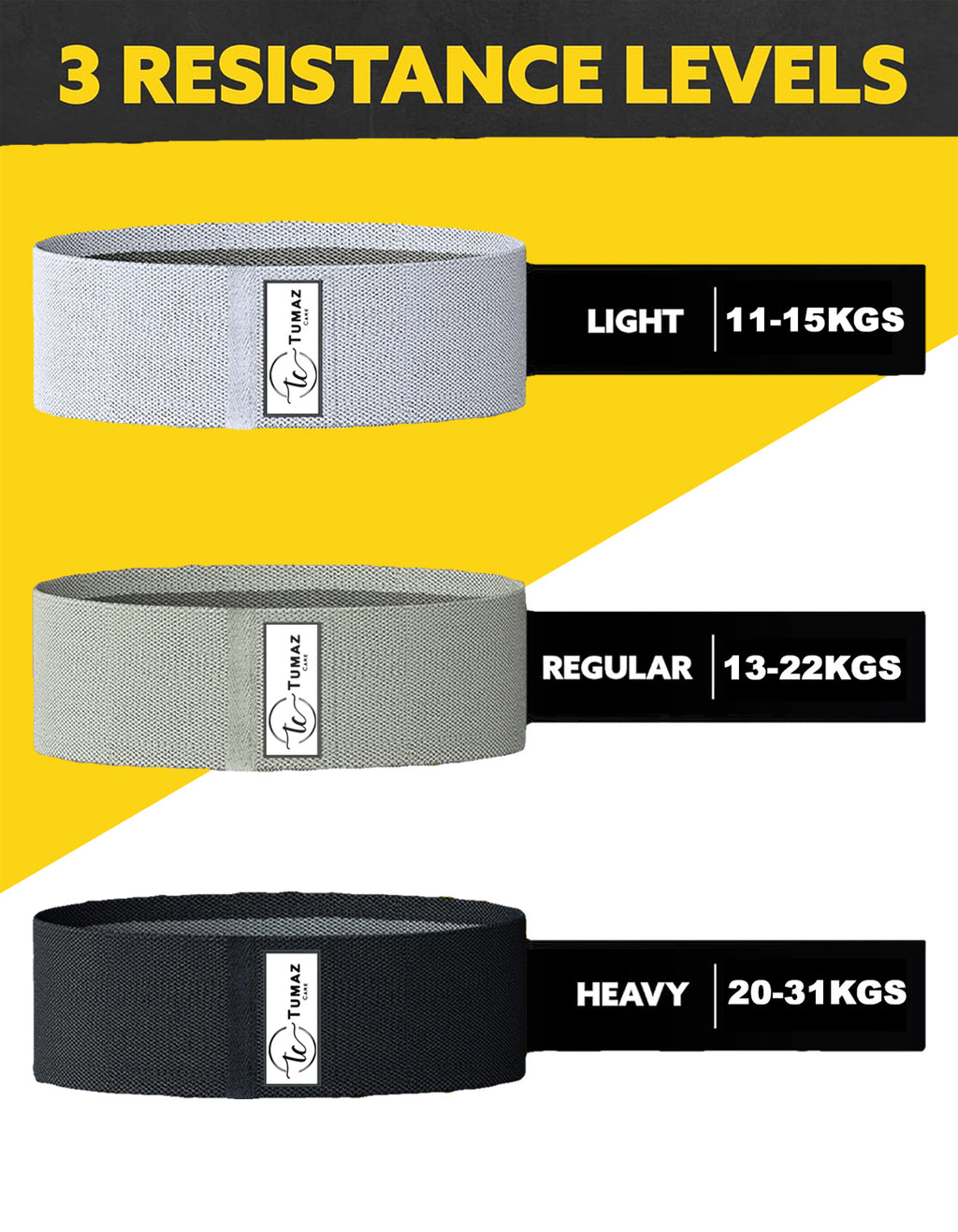 Tumaz Care FRB76 Fitness Resistance Band for Legs, Butt, Yoga & Pilates
