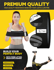 Tumaz Care FRB76 Set of 3 Fitness Resistance Bands for Glutes & Pilates