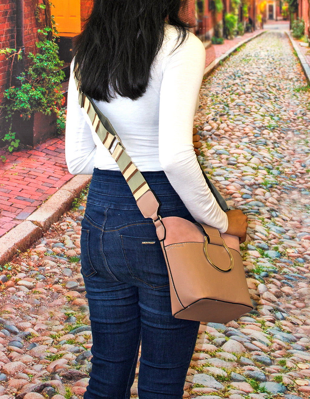 Fino G-9106+A751331 Faux Leather Crossbody Shoulder Bag & Purse Set- Dusty Pink