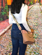 Fino G-9106+A751331 Faux Leather Crossbody Shoulder Bag & Purse Set- Dusty Pink