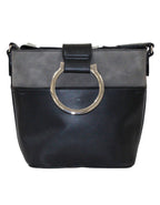 Fino G-9106 Faux Leather Sling/Crossbody with Silver Ring Detail