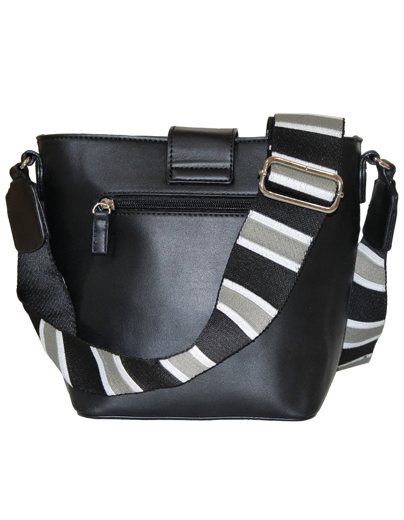 Fino G-9106 Faux Leather Sling/Crossbody with Silver Ring Detail