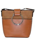 Fino G-9106 Faux Leather Sling/Crossbody with Silver Ring Detail