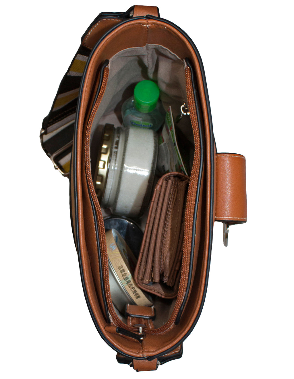 Fino G-9106 Faux Leather Sling/Crossbody with Silver Ring Detail