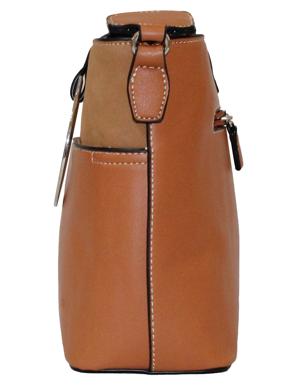 Fino G-9106 Faux Leather Sling/Crossbody with Silver Ring Detail