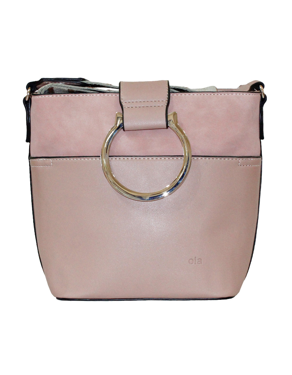 Fino G-9106 Faux Leather Sling/Crossbody with Silver Ring Detail