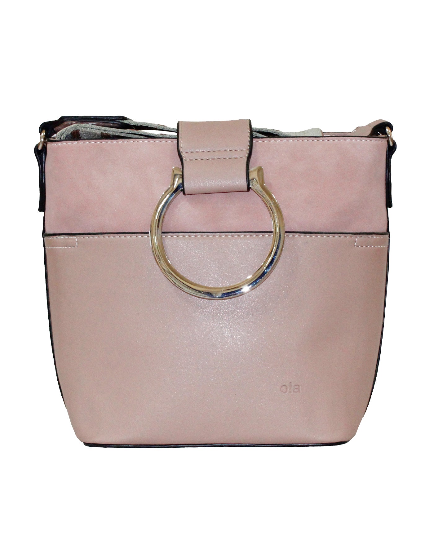 Fino G-9106 Faux Leather Sling/Crossbody with Silver Ring Detail