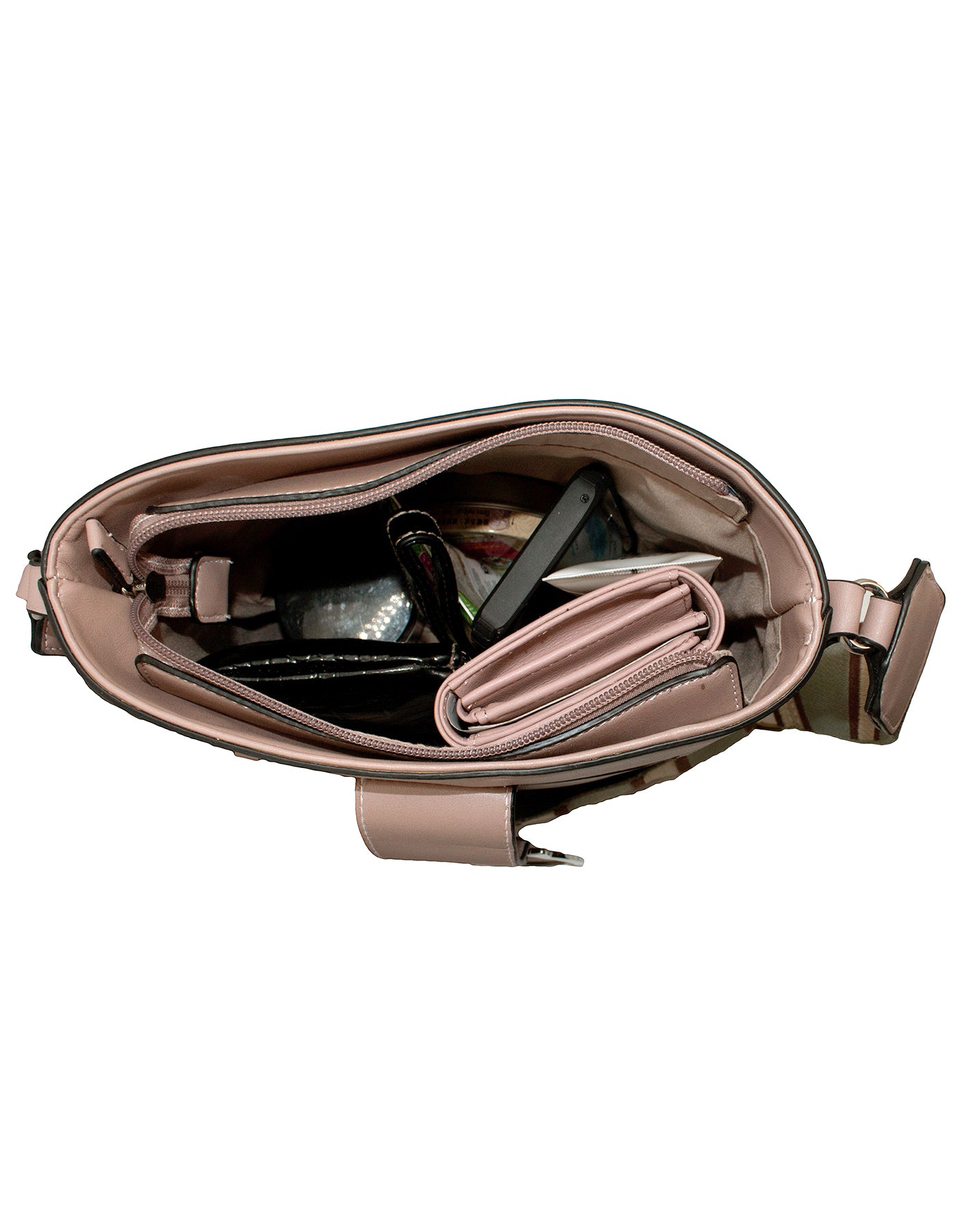 Fino G-9106 Faux Leather Sling/Crossbody with Silver Ring Detail