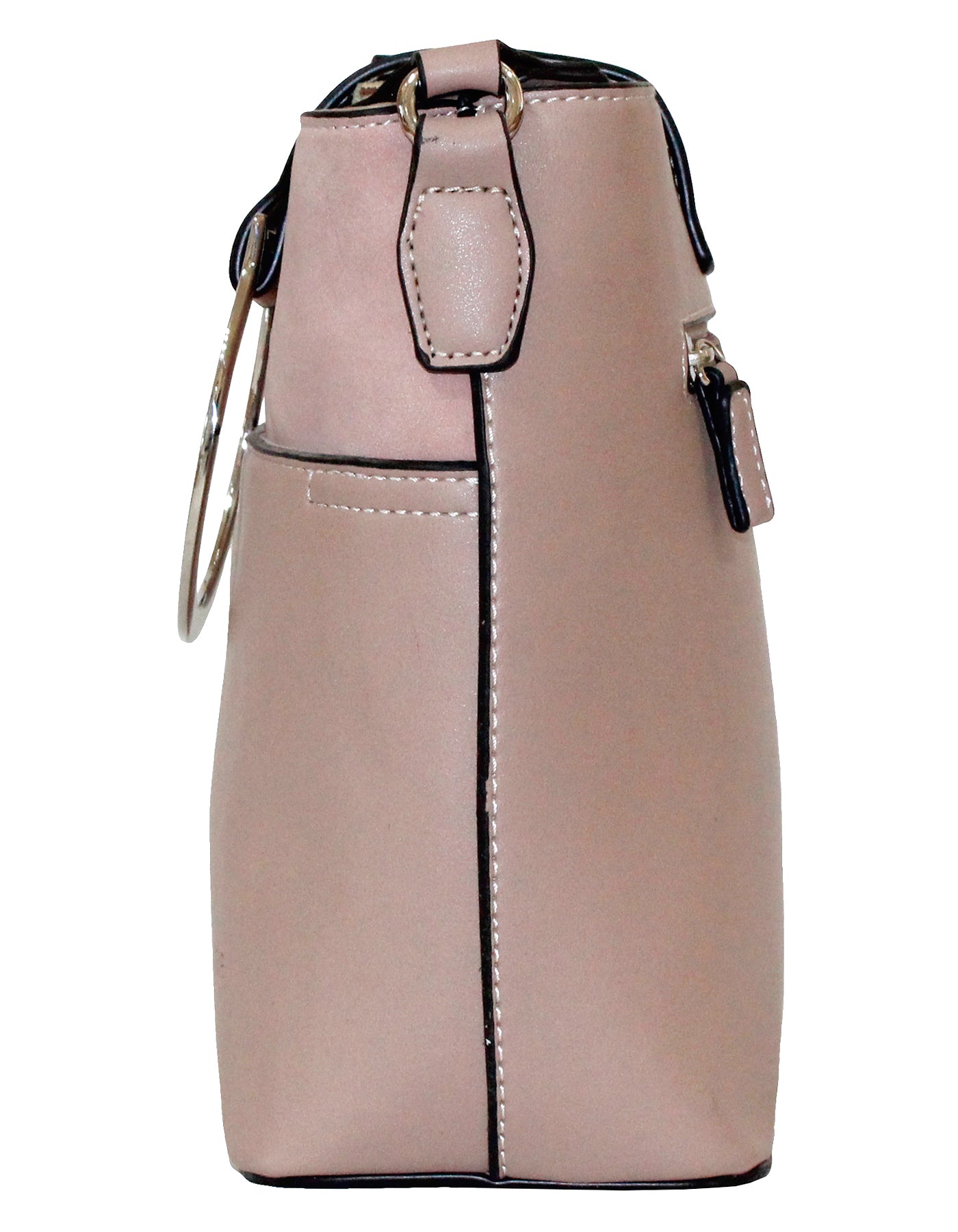 Fino G-9106 Faux Leather Sling/Crossbody with Silver Ring Detail