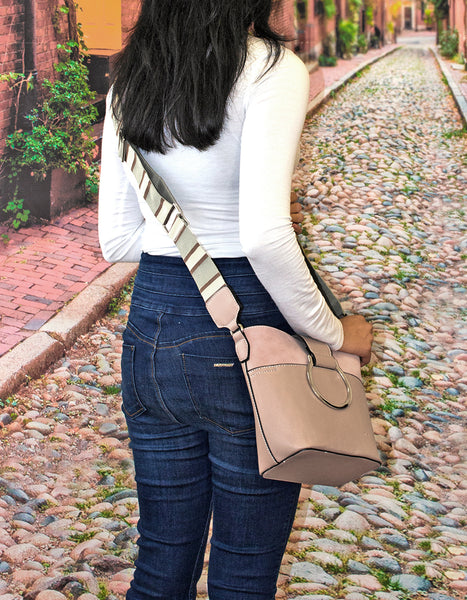 Fino G-9106 Faux Leather Sling/Crossbody with Silver Ring Detail