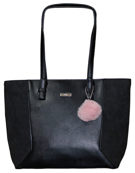 Fino G9107 Chic Faux Leather Handbag with Detachable Pom Charm