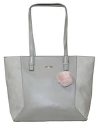 Fino G9107 Chic Faux Leather Handbag with Detachable Pom Charm