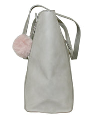 Fino G9107 Chic Faux Leather Handbag with Detachable Pom Charm