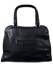 GIO-A377 Faux Leather Handbag with Gold Charm and Zipper Detailing