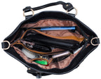 GIO-A377 Faux Leather Handbag with Gold Charm and Zipper Detailing