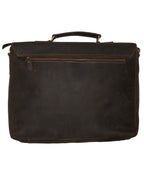 Fino GSX-010 Unisex 15" Full Grain Crazy horse waxed Leather Bag- Coffee