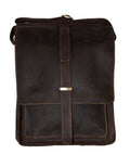 Fino GSX-017B Unisex Slim Full Grain Crazy Horse Waxed Genuine Leather Bag