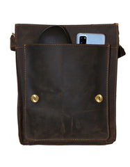 Fino GSX-017B Unisex Slim Full Grain Crazy Horse Waxed Genuine Leather Bag