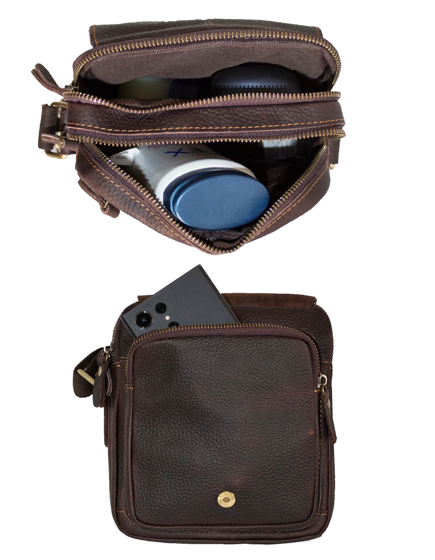 Deluxell GSX-102 Unisex Full Grain Genuine Leather Sling/ Crossbody Bag