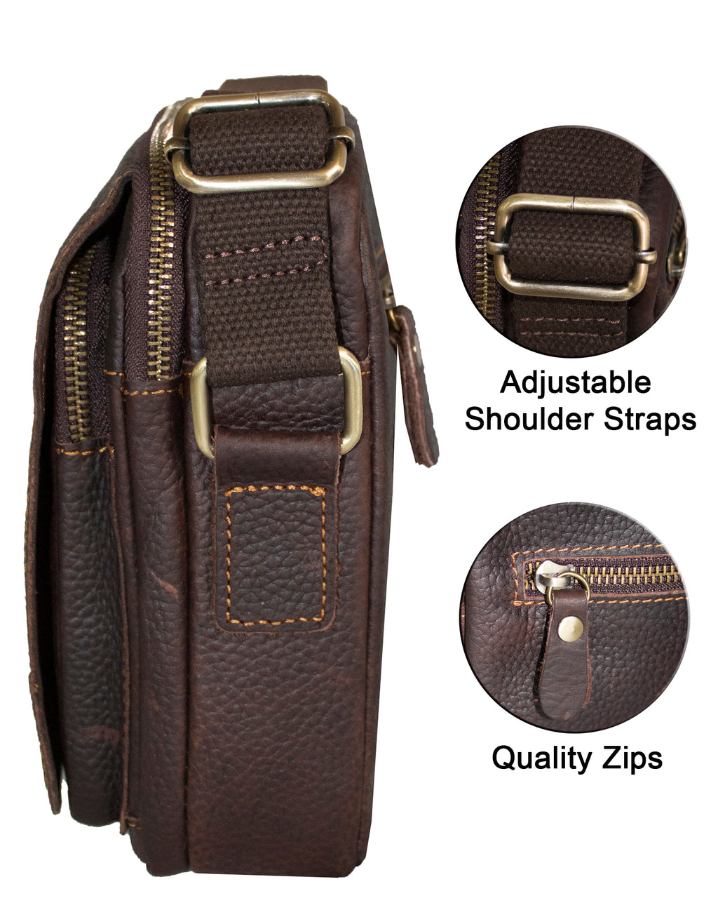 Deluxell GSX-102 Unisex Full Grain Genuine Leather Sling/ Crossbody Bag