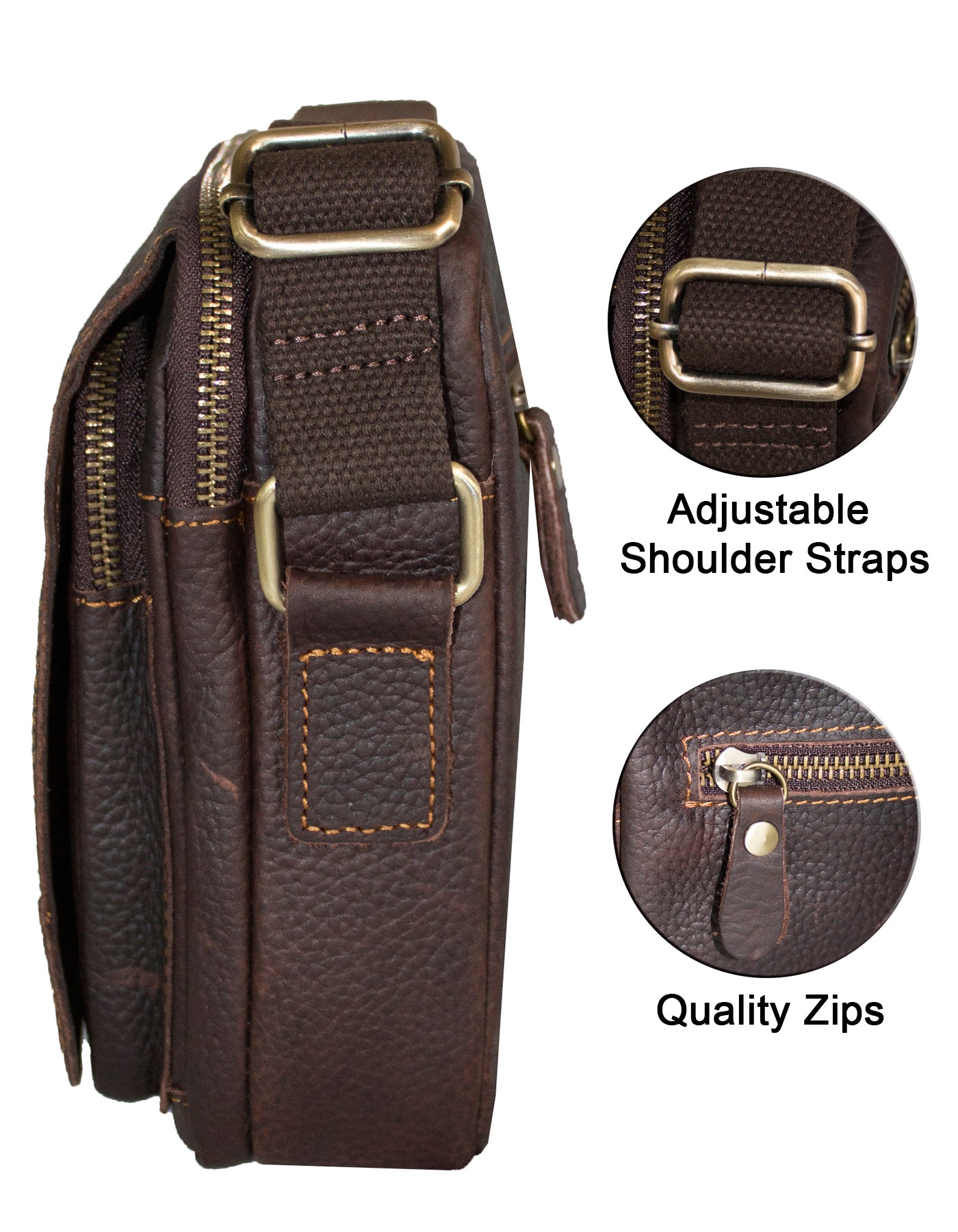 Deluxell GSX-102 Unisex Full Grain Genuine Leather Sling/ Crossbody Bag