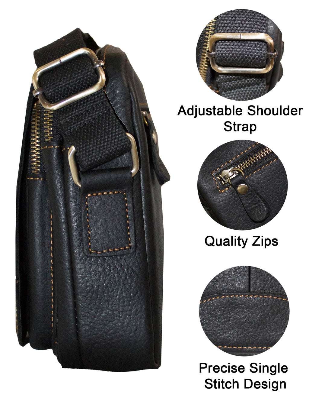 Deluxell GSX-102 Unisex Full Grain Genuine Leather Sling/ Crossbody Bag